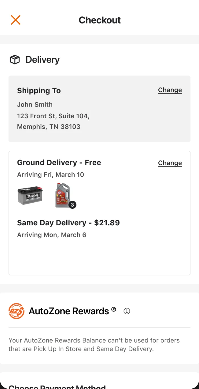 Checkout with ground and same-day delivery in one order